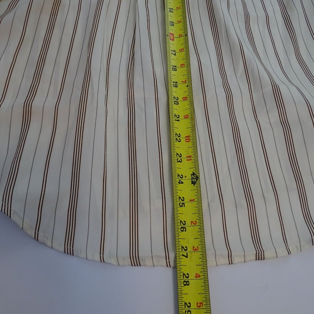 Banana Republic Classic Perfect Silky Shirt Stripe Button Up Brown Size M NEW - Picture 13 of 13